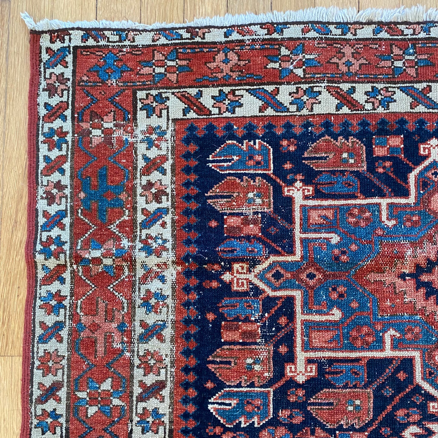 Vintage Rug, 3' 7 x 4' 6 Blue