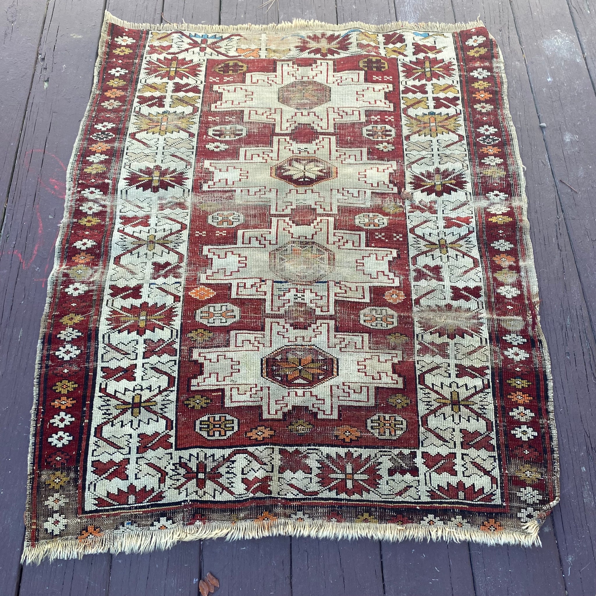 Antique Rug, 3' 3 x 4' Brown