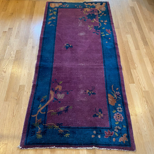 Vintage Rug, 3' 1 x 6' 8 Purple