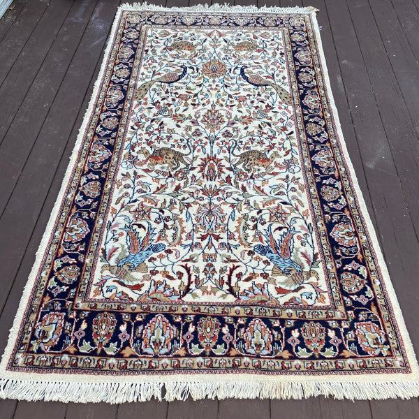 Vintage Rug, 4' 1 x 7' 6 Cream