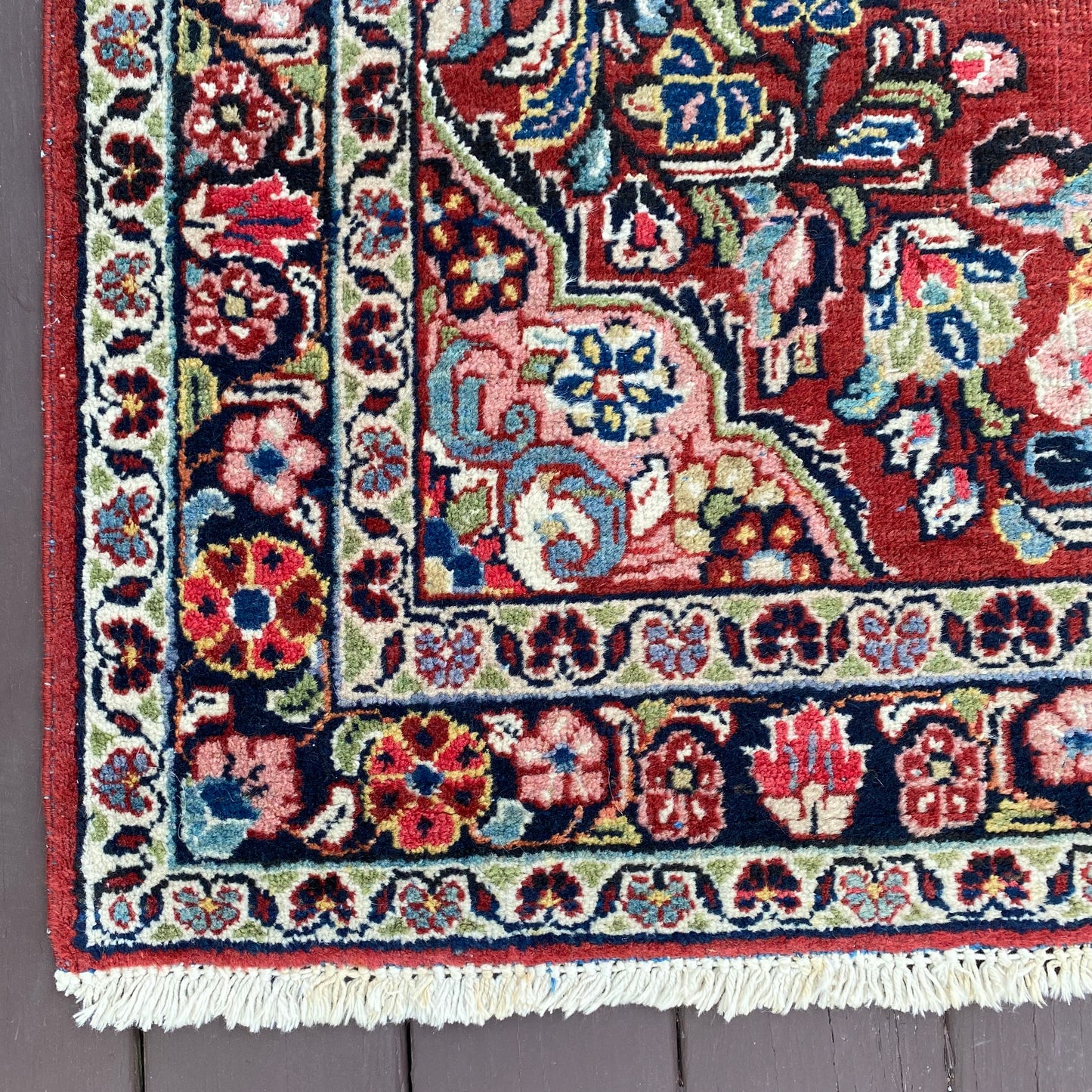 Vintage Rug, 4' 2 x 7' Red