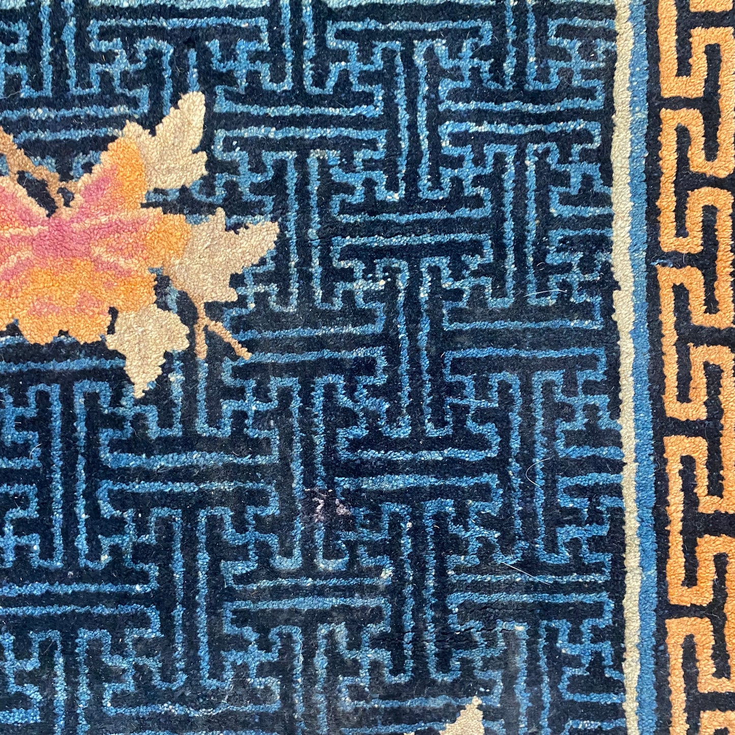 Peking Chinese Rug, 3' 4 x 5' 7 Vintage Blue - Jessie's Oriental Rugs