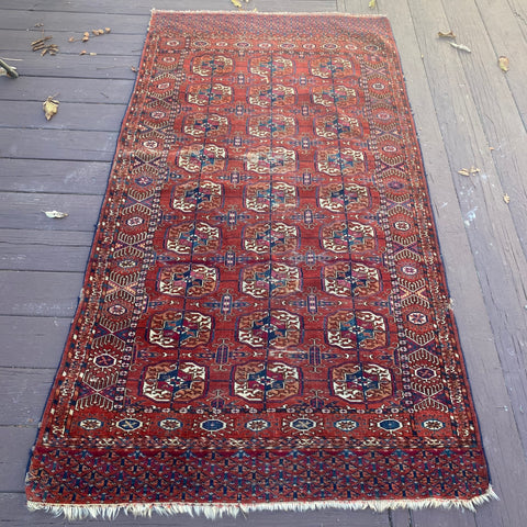 Antique Rug, 3' 3 x 6' 4 Red Brown