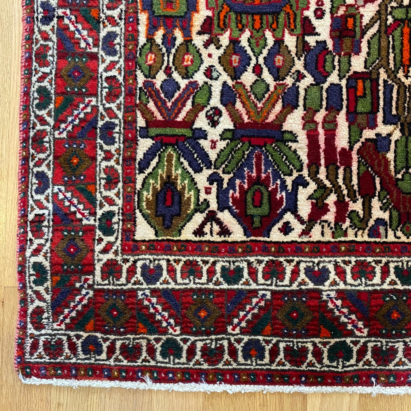 Vintage Rug, 3' 1 x 4' 8 White