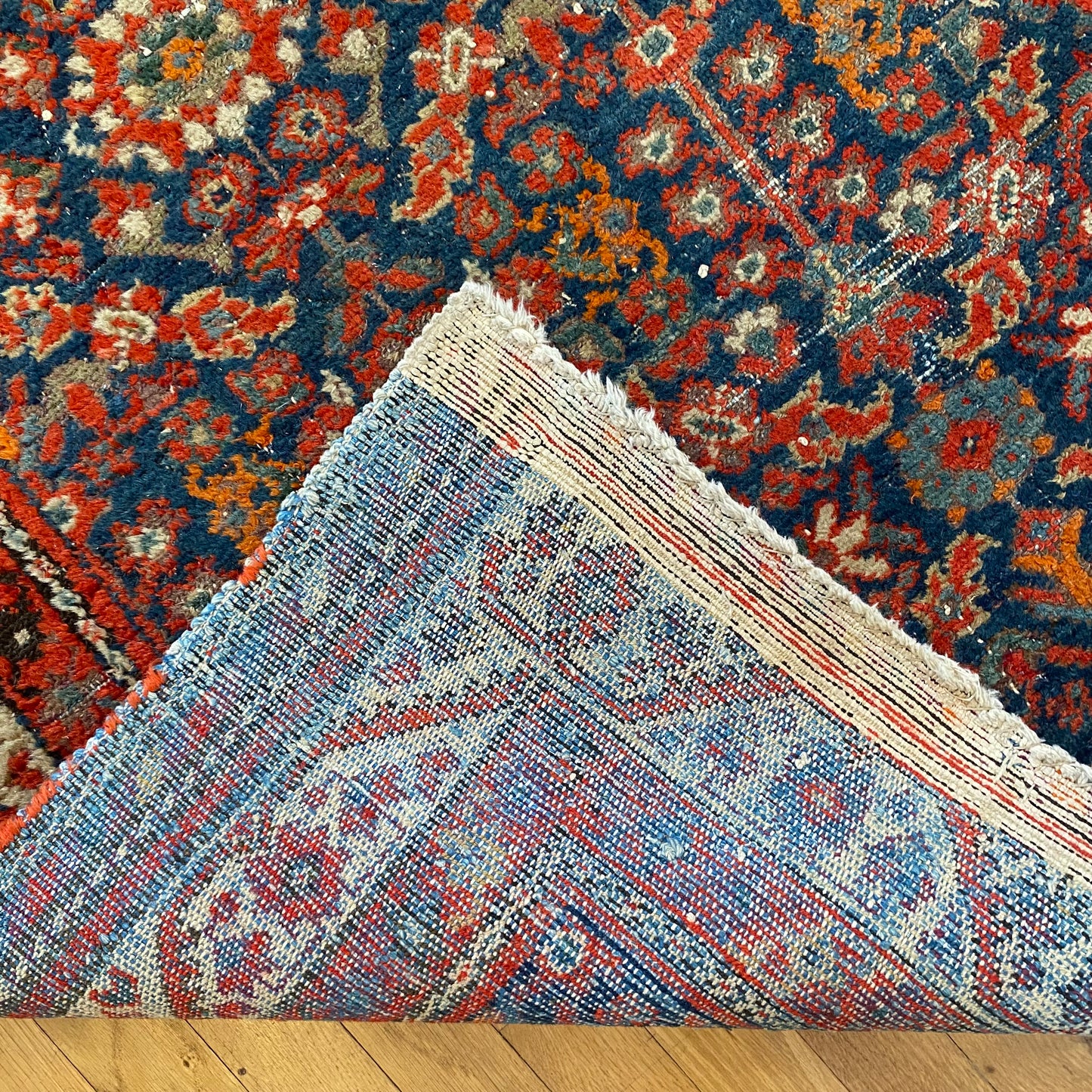 Persian Malayer, 4' 2 x 6' 3 Vintage Blue