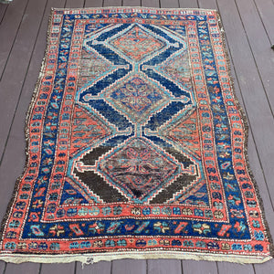 Vintage Rug, 4' x 5' 9 Red