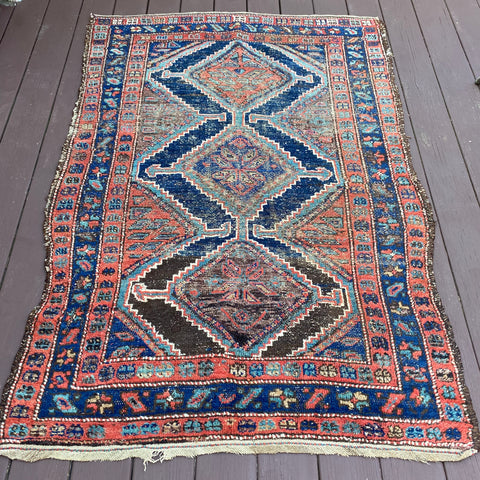 Vintage Rug, 4' x 5' 9 Red