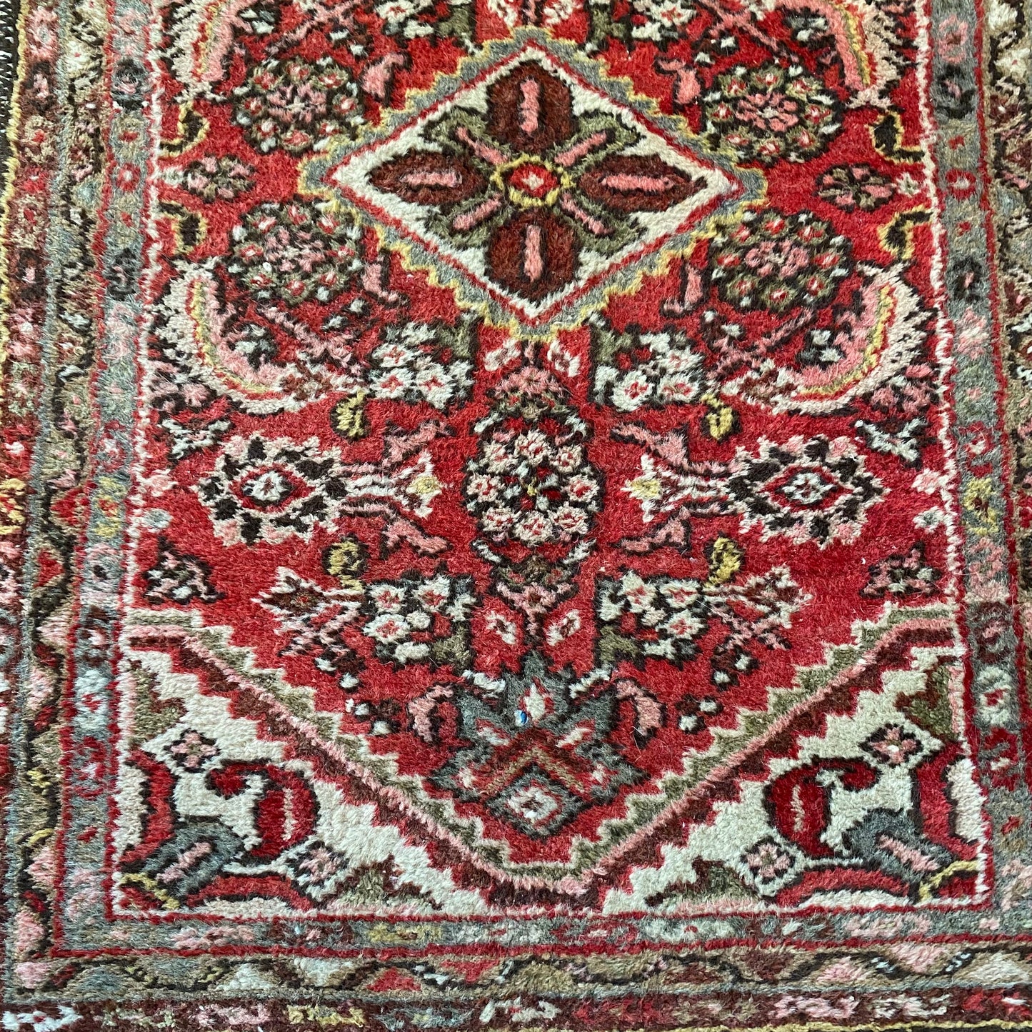 Vintage Rug, 2' x 2' 11 Red