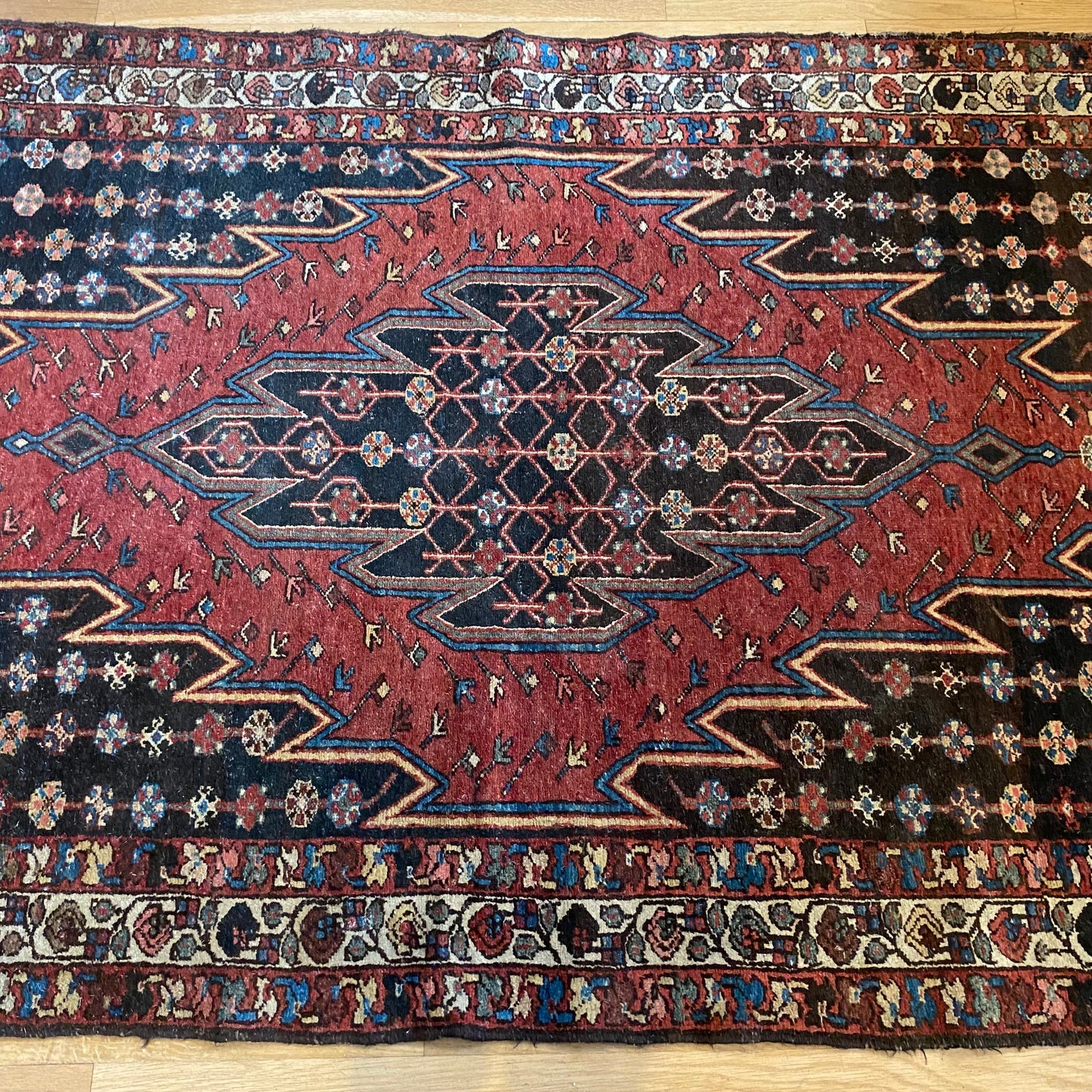 Vintage Rug, 4' 5 x 6' 10 Red Orange