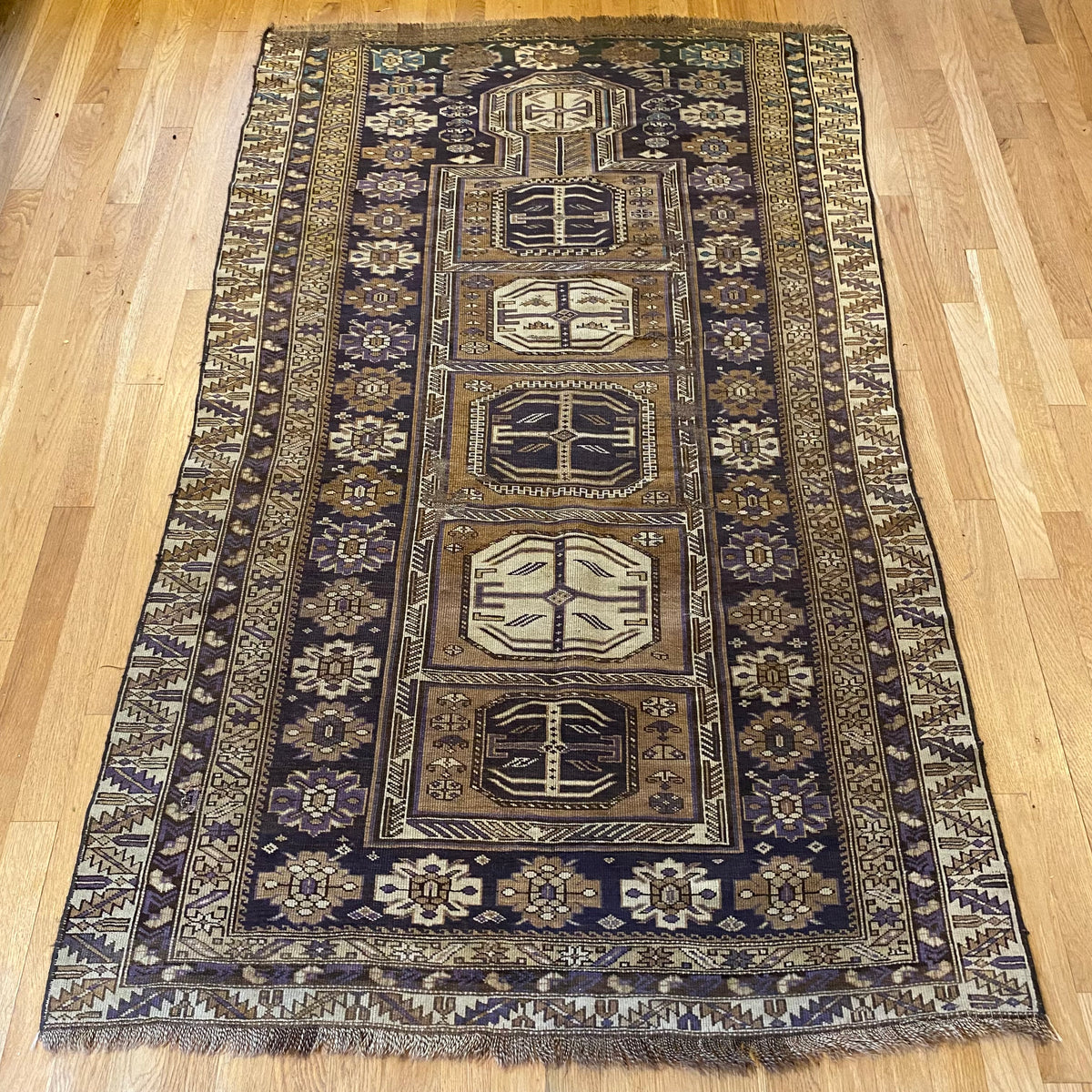 Antique Rug, 3' 9 x 6' 2 Caucasian
