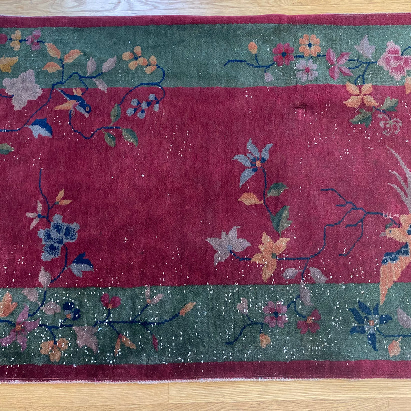 Chinese Rug, 3' x 6' Pink Nichols