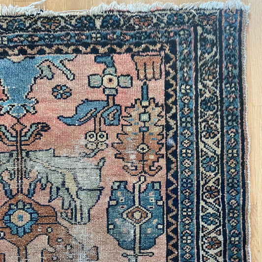 Vintage Rug, 3' 2 x 4' 11 Pink