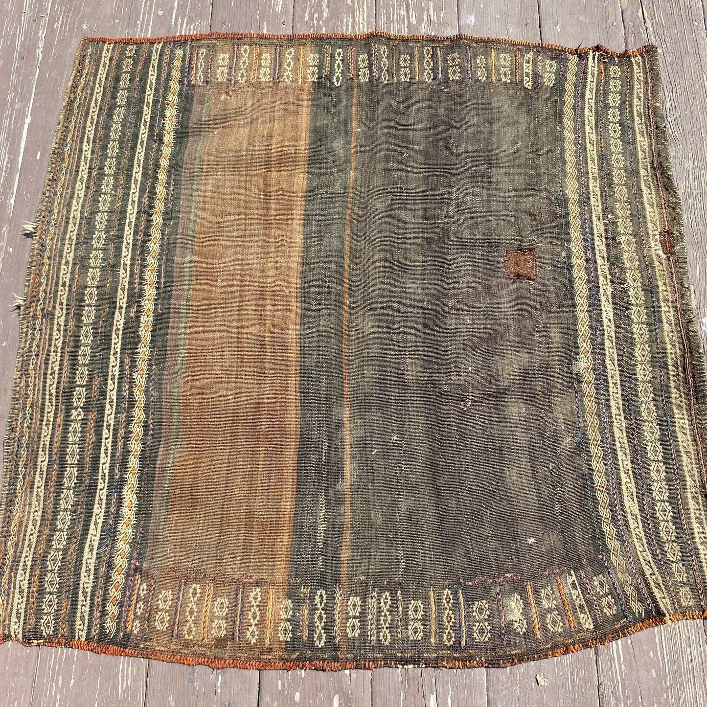 Vintage Flatweave, 3' 4 x 3' 3 Brown