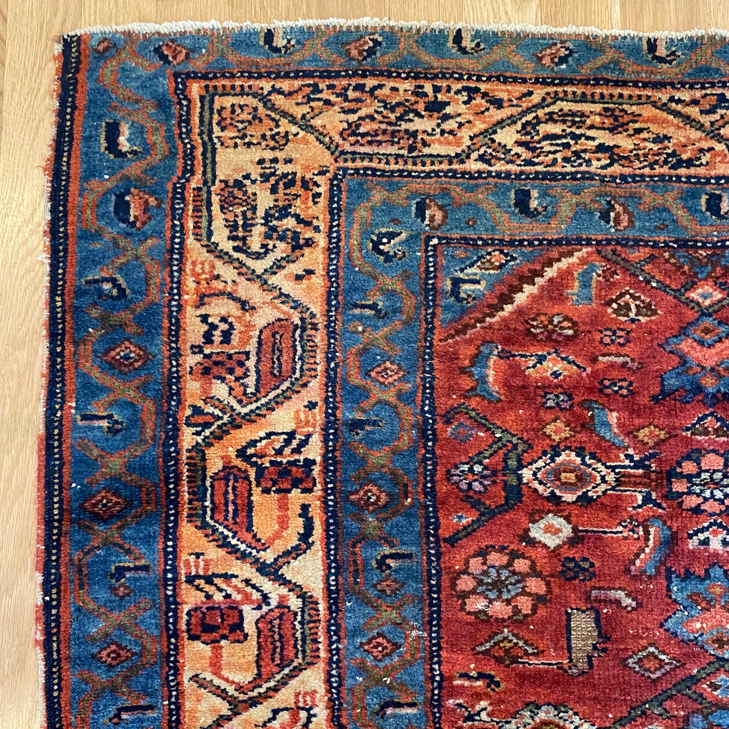 Vintage Rug, 3' x 4' 9 Red