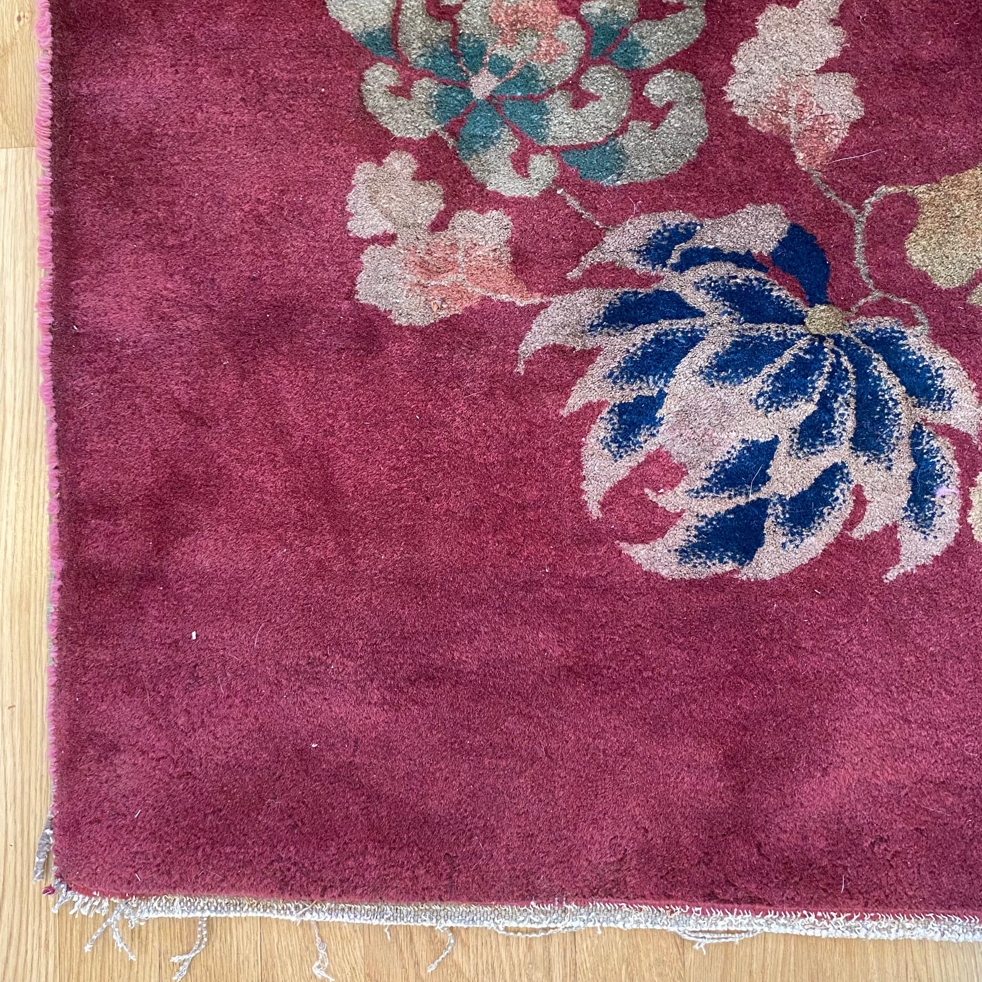 Chinese Art Deco Rug, 4' 1 x 5' 9 Vintage Pink - Jessie's Oriental Rugs