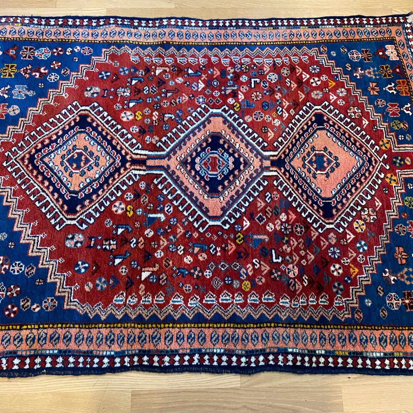 Vintage Rug, 3' 7 x 5' Blue