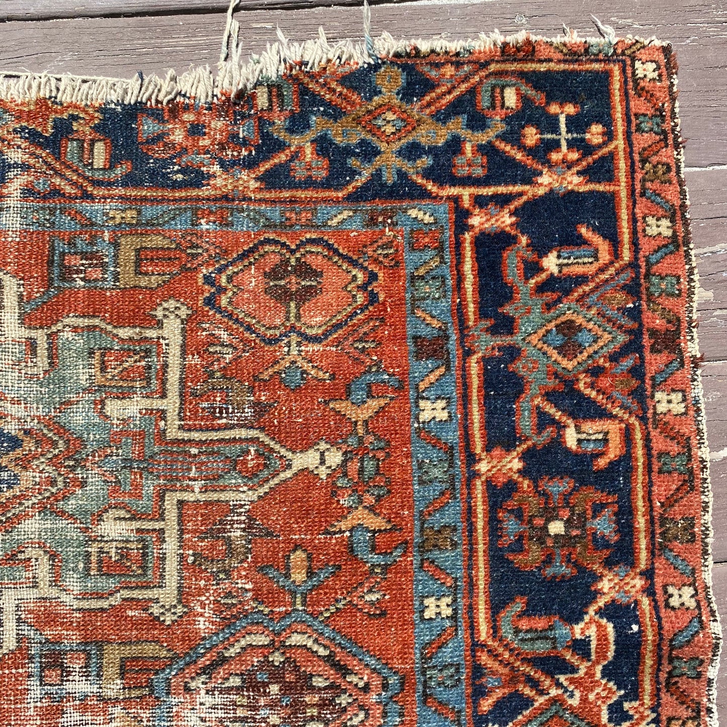 Vintage Rug, 3' 4 x 4' 2 Orange