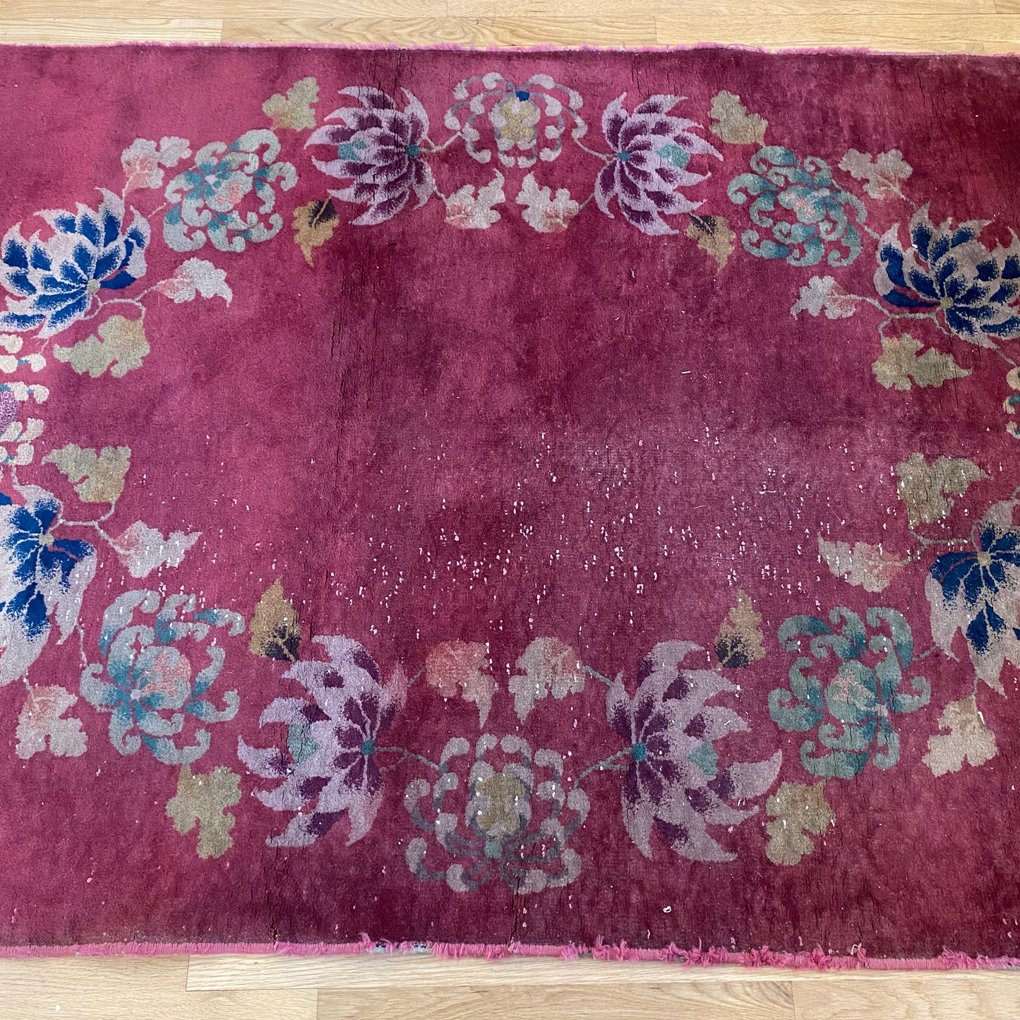 Chinese Art Deco Rug, 4' 1 x 5' 9 Vintage Pink - Jessie's Oriental Rugs