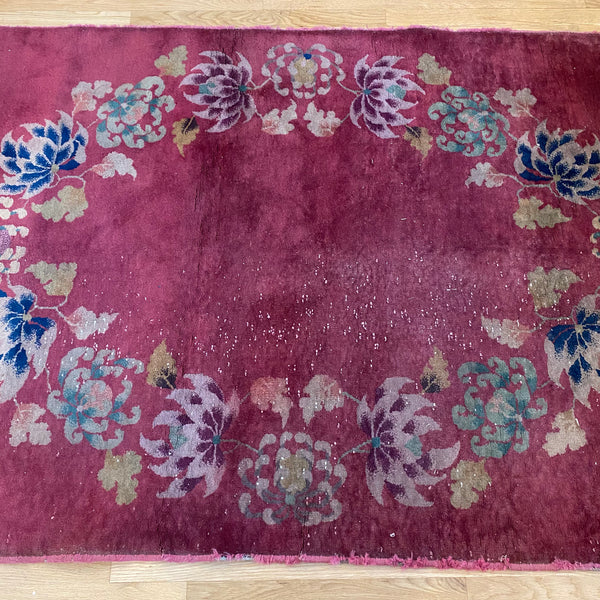 Vintage Rug, 4' 1 x 5' 9 Pink
