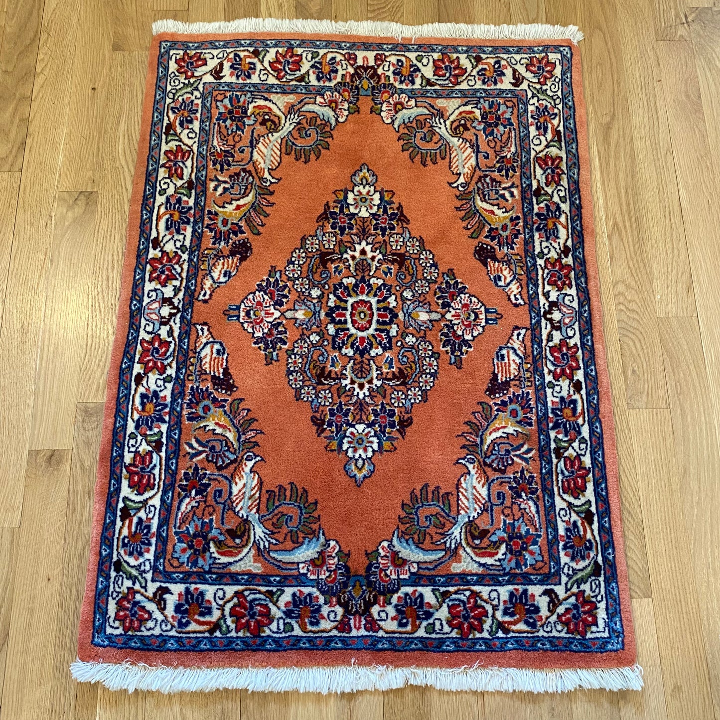 Vintage Rug, 2' 3 x 3' 2 Red Orange