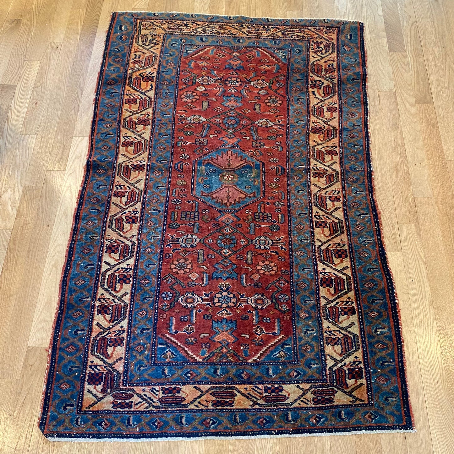 Vintage Rug, 3' x 4' 9 Red
