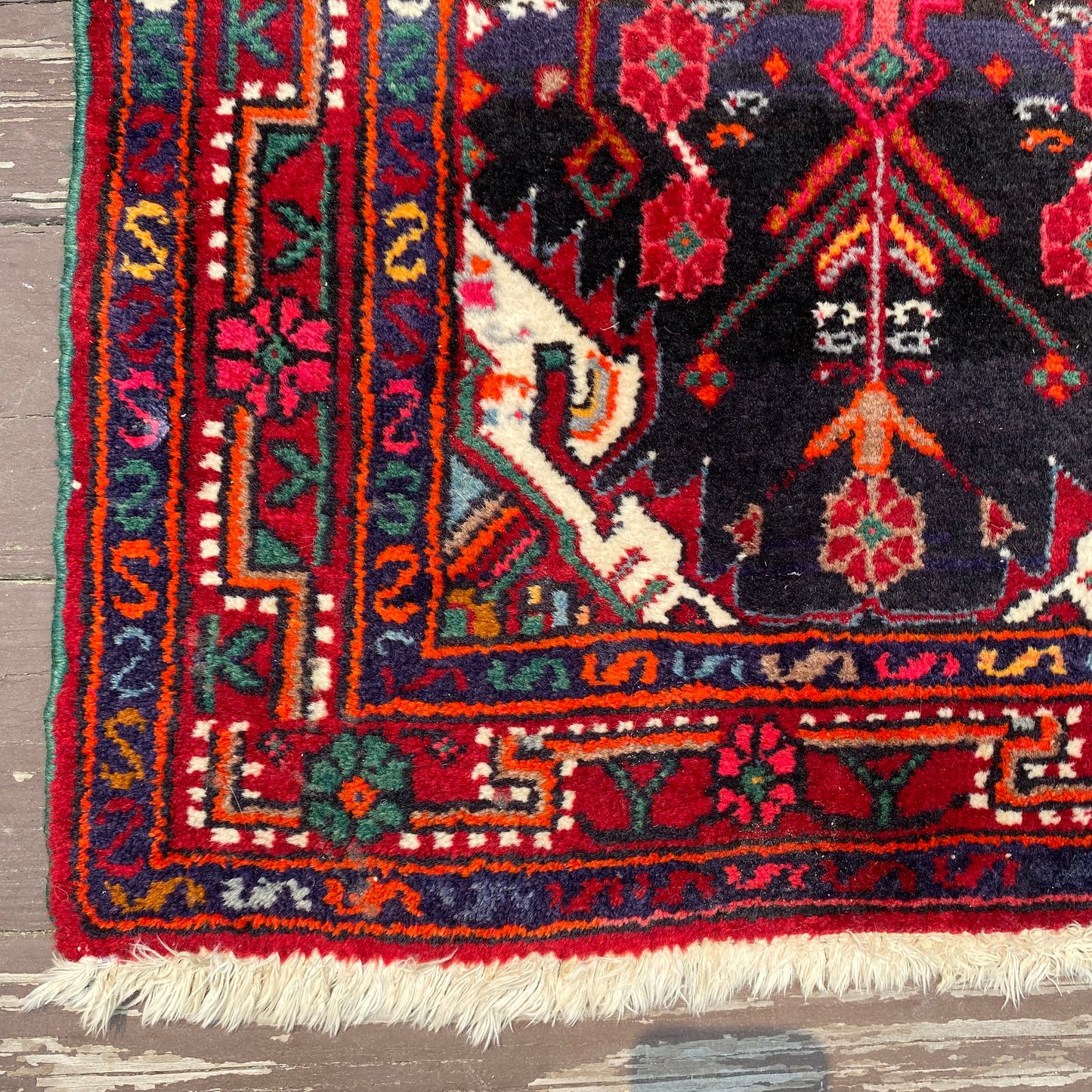 Vintage Rug, 2' 3 x 3' 9 Dark Blue