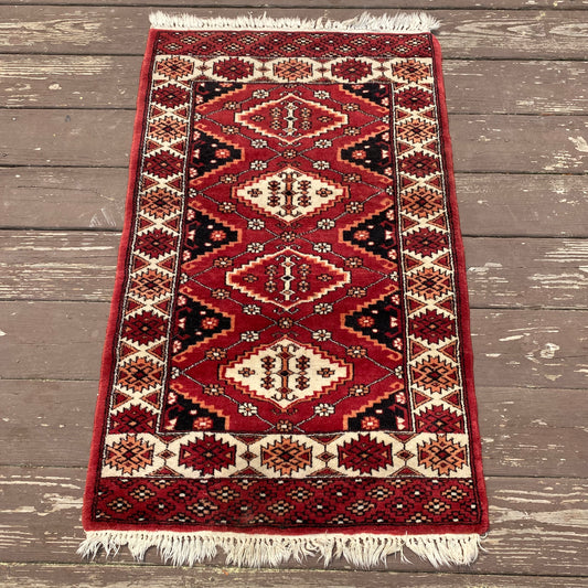 Vintage Rug, 2' 1 x 3' 7 Red