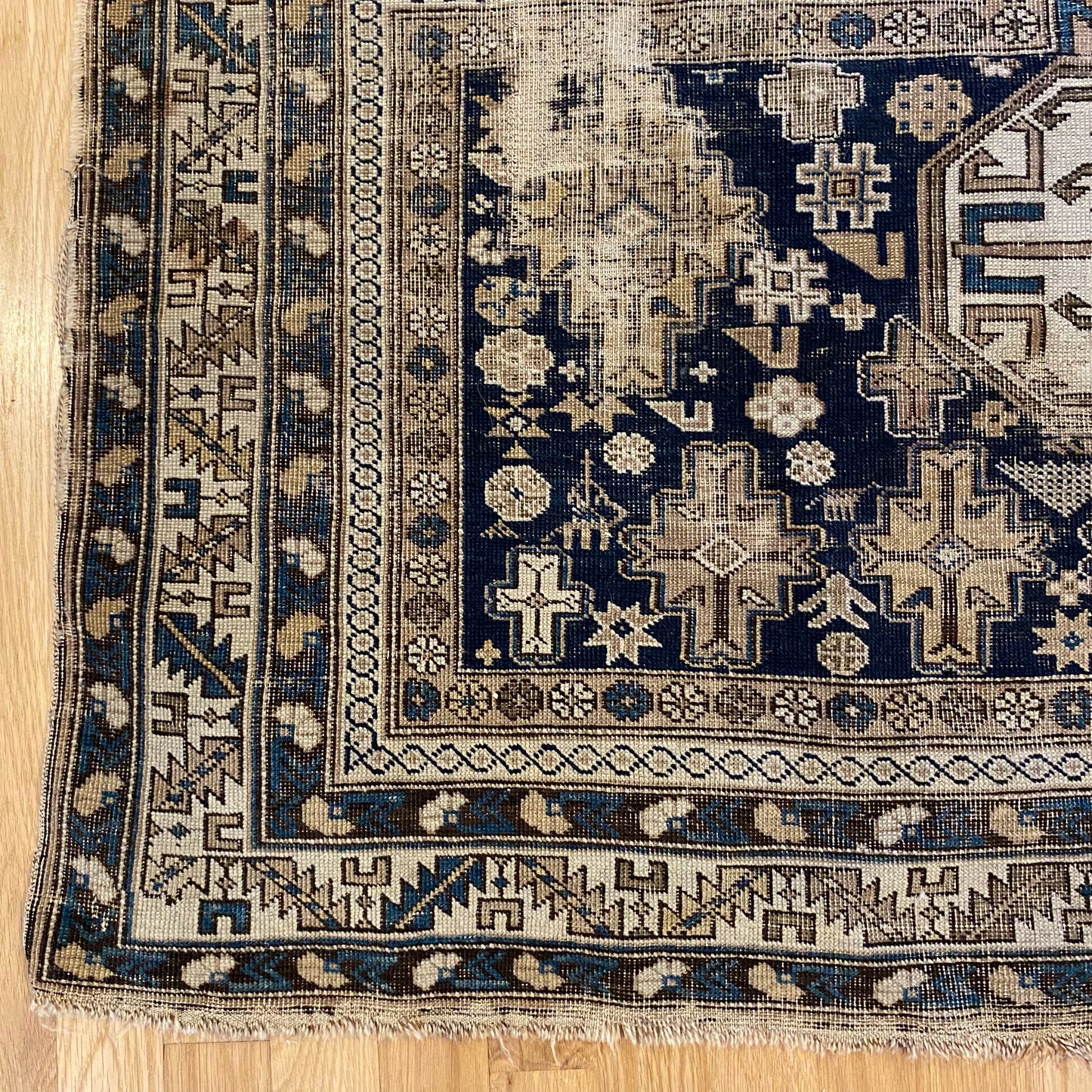 Antique Rug, 4' 2 x 5' 3 Blue