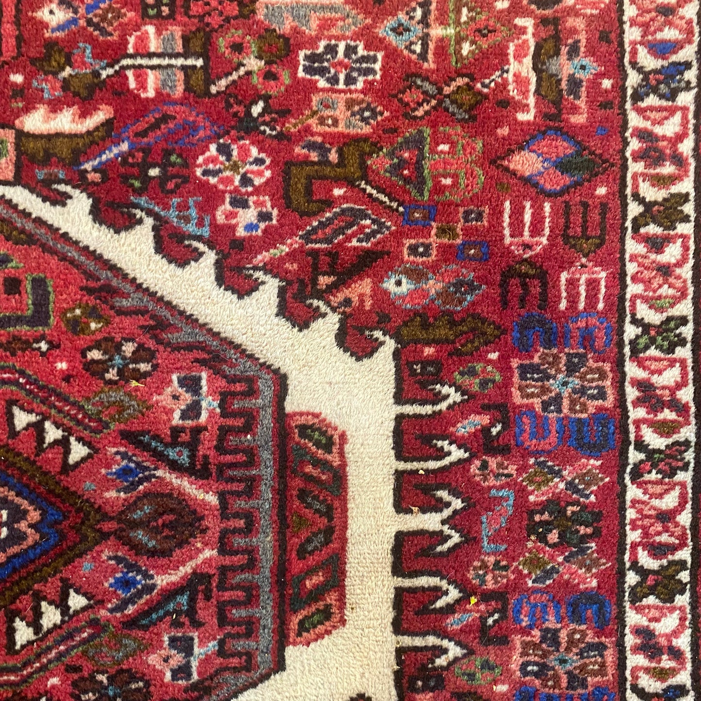 Vintage Rug, 3' 7 x 4' 11 Red