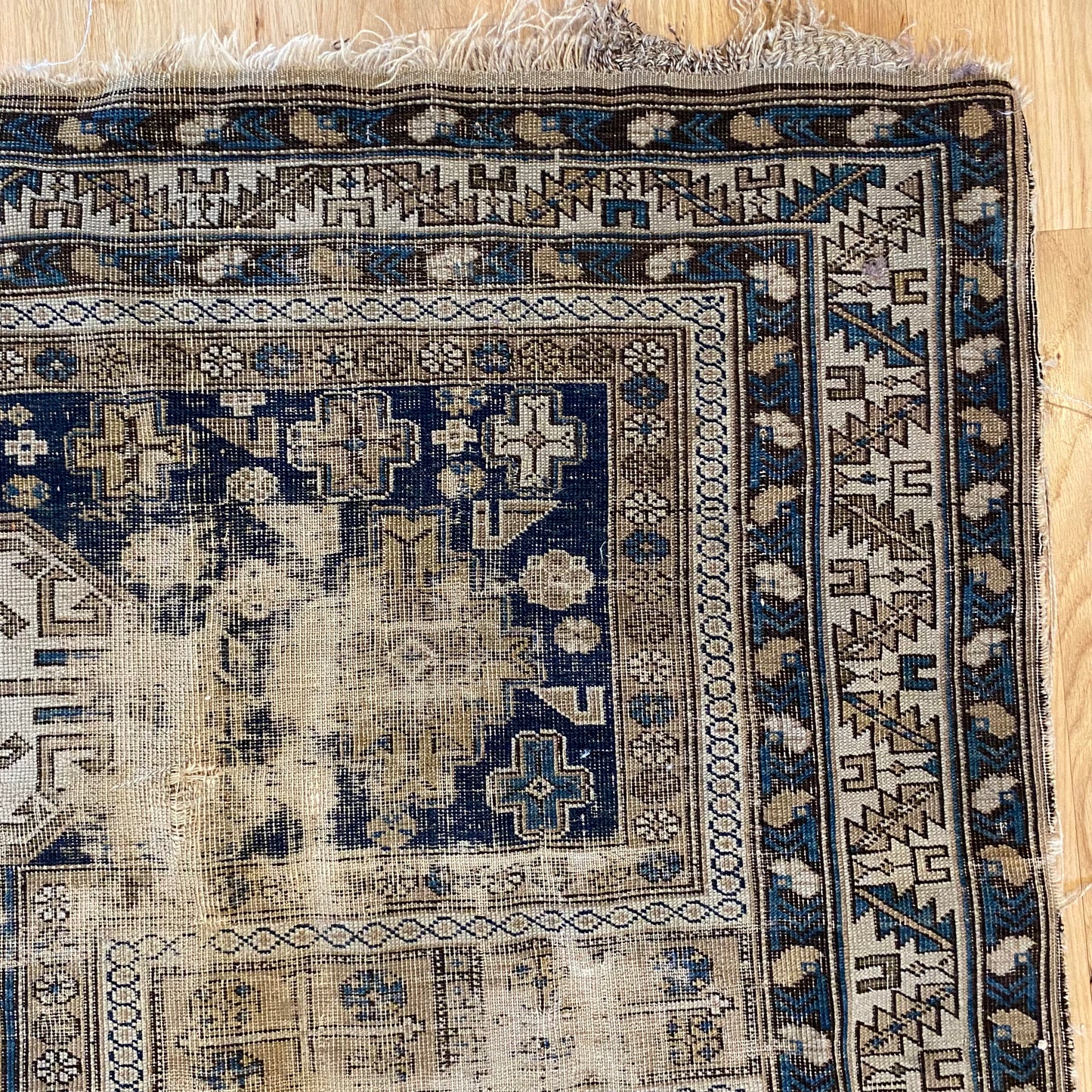 Antique Rug, 4' 2 x 5' 3 Blue