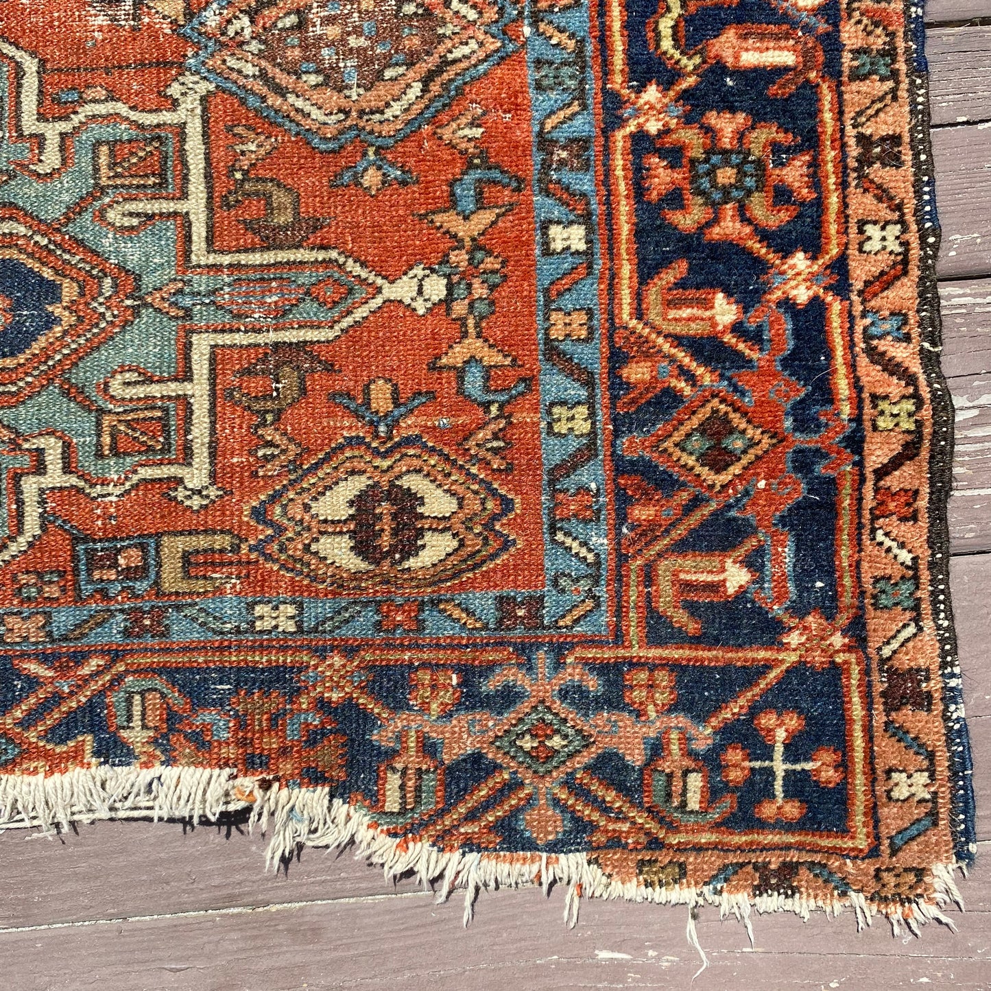 Vintage Rug, 3' 4 x 4' 2 Orange