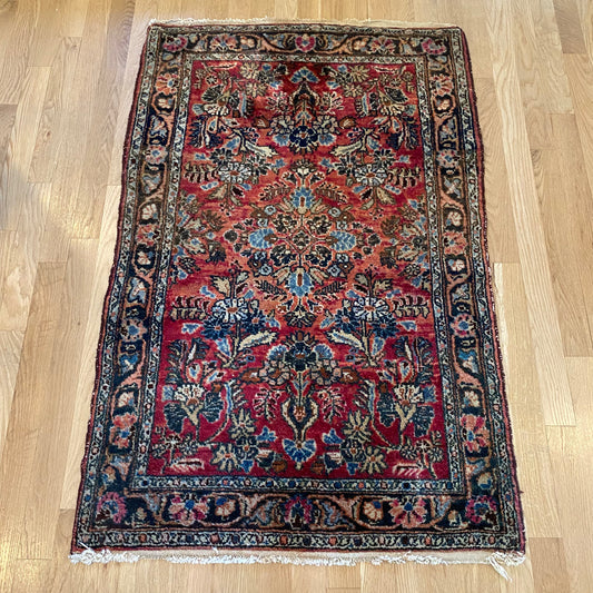 Vintage Rug, 2' 7 x 4' Pink
