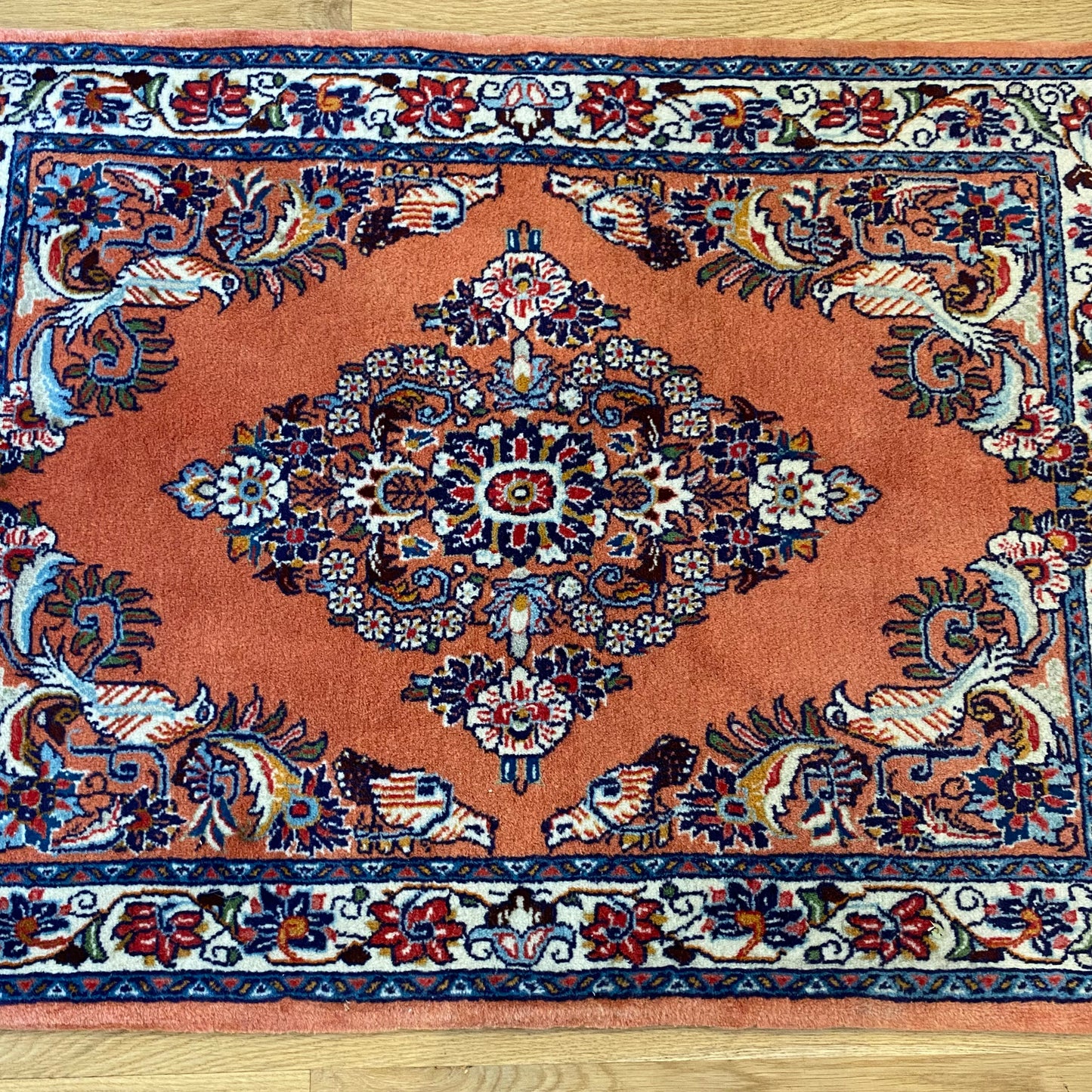 Vintage Rug, 2' 3 x 3' 2 Red Orange