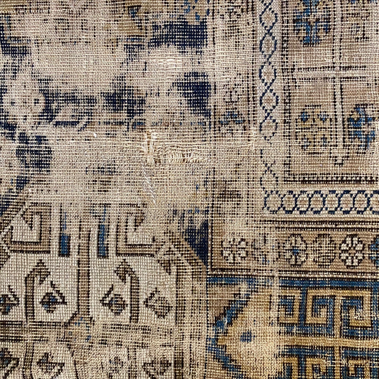 Antique Rug, 4' 2 x 5' 3 Blue