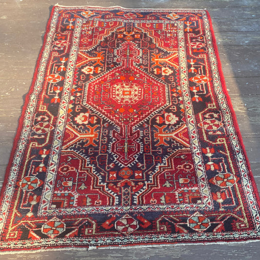 Vintage Rug, 3' 9 x 5' 6 Blue