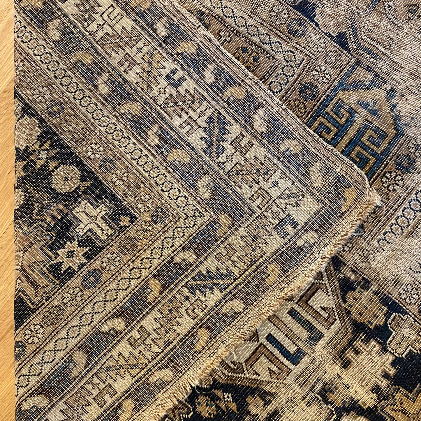 Antique Rug, 4' 2 x 5' 3 Blue