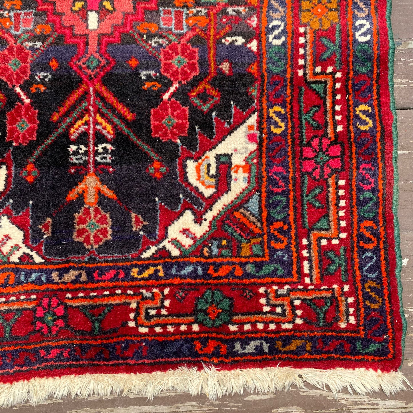 Vintage Rug, 2' 3 x 3' 9 Dark Blue