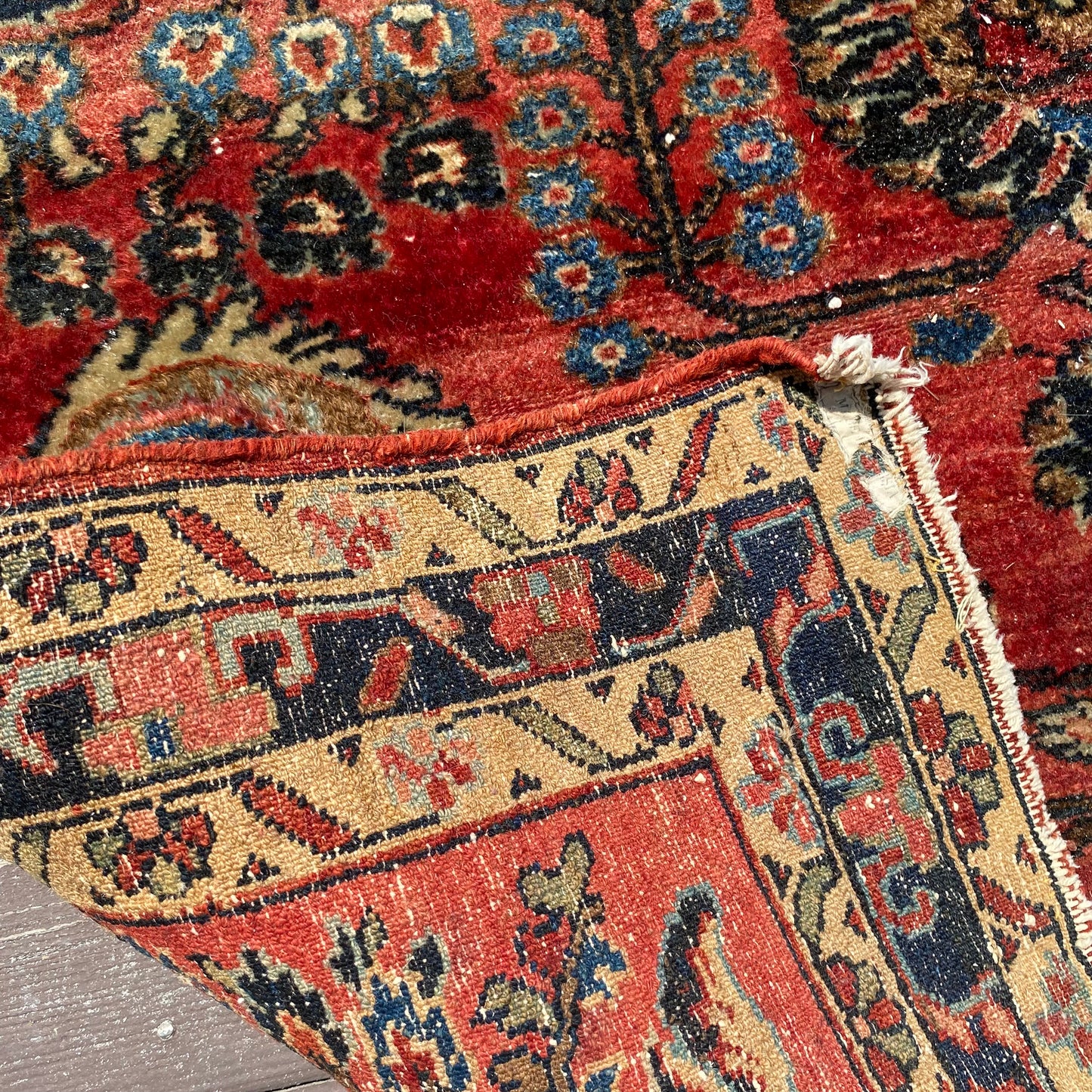 Vintage Rug, 3' 9 x 5' 6 Dark Pink
