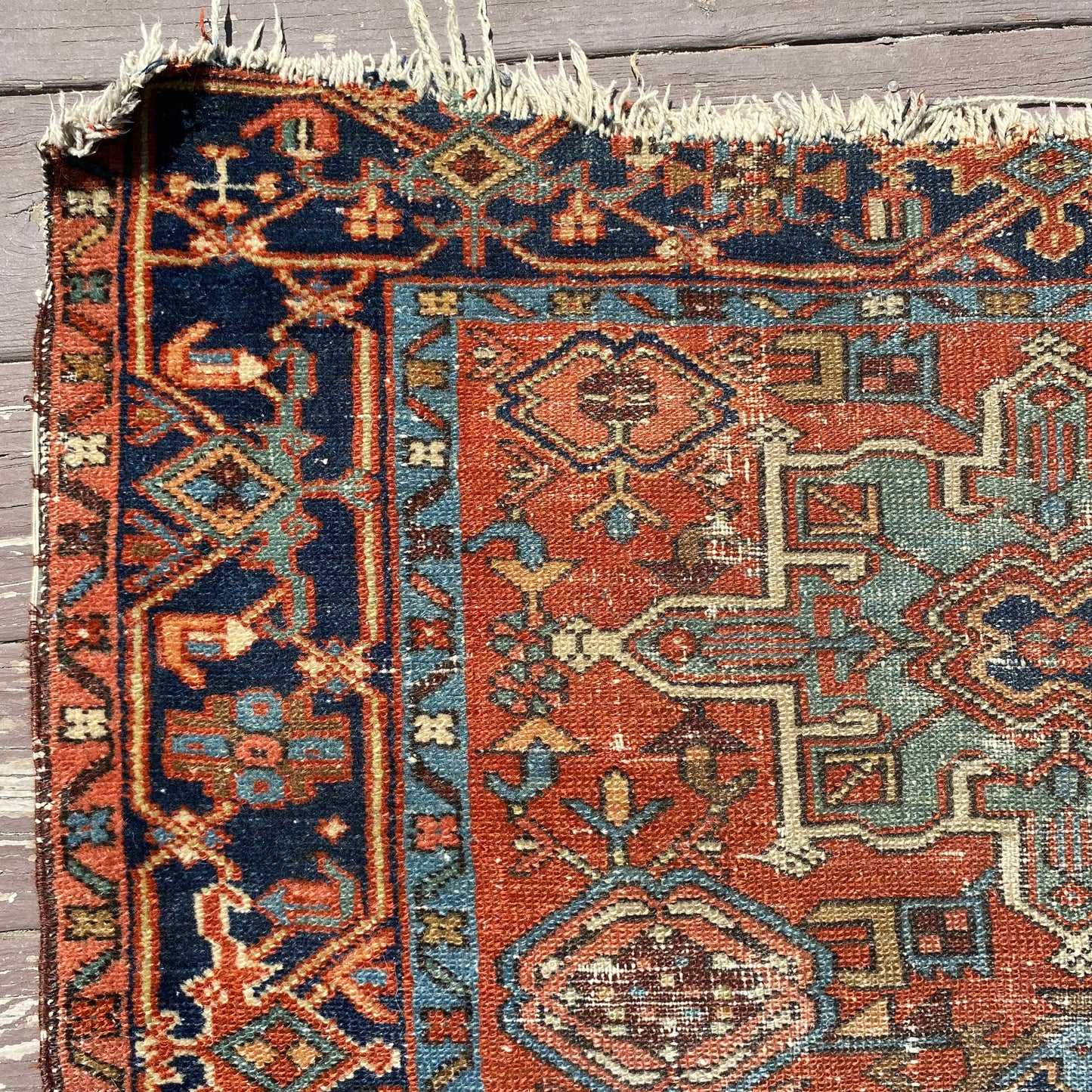 Vintage Rug, 3' 4 x 4' 2 Orange