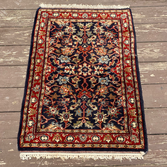 Vintage Rug, 2' 3 x 3' 3 Blue