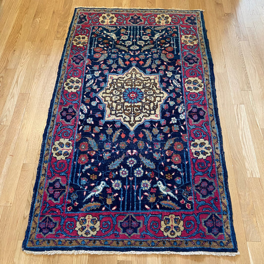Vintage Rug, 2' 11 x 5' Blue