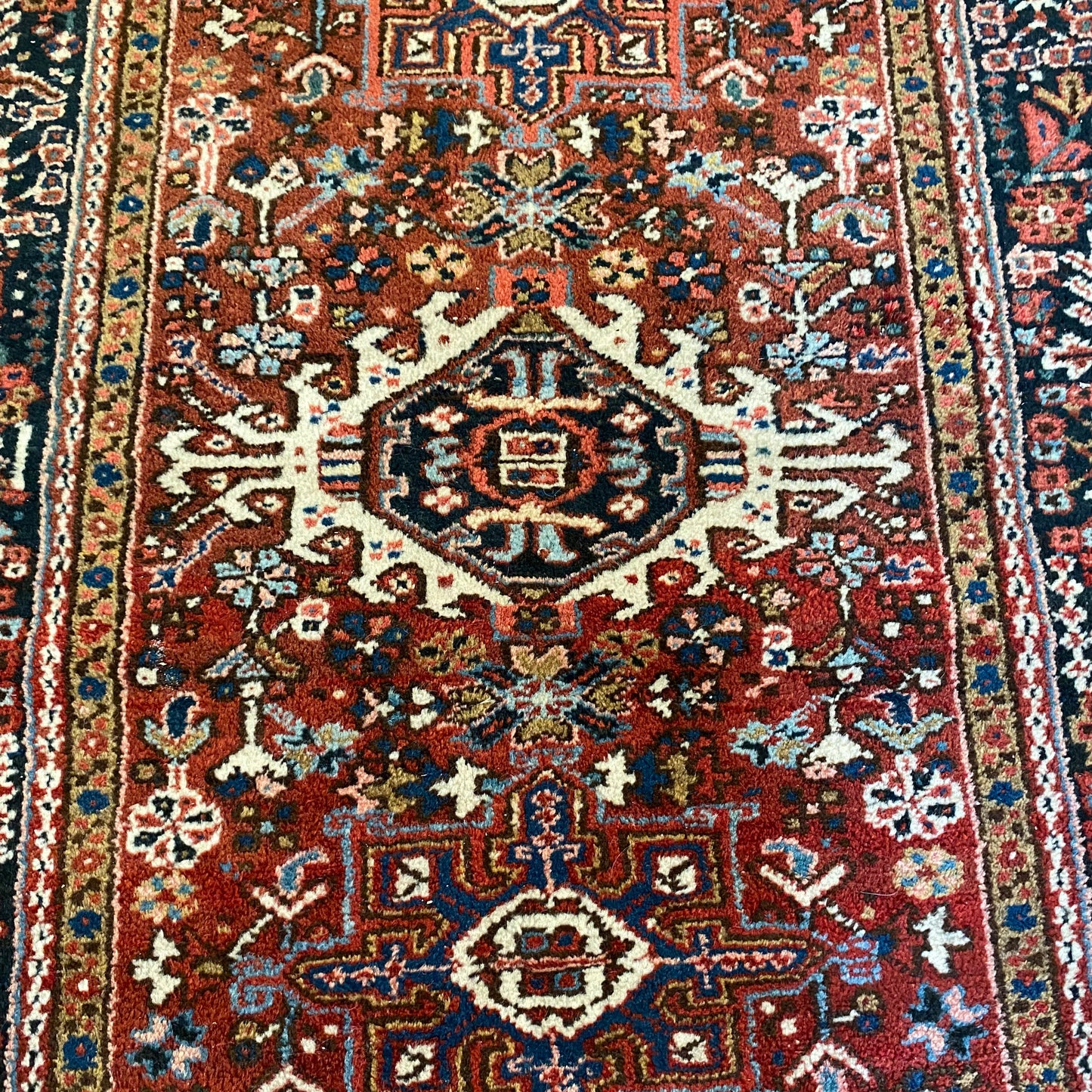 Vintage Rug, 3' 4 x 4' 8 Red