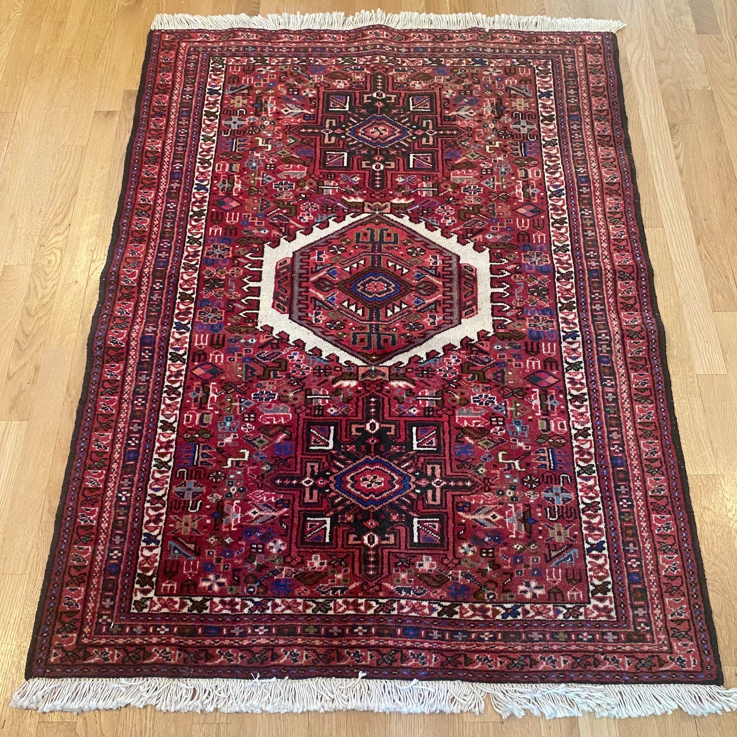 Vintage Rug, 3' 7 x 4' 11 Red