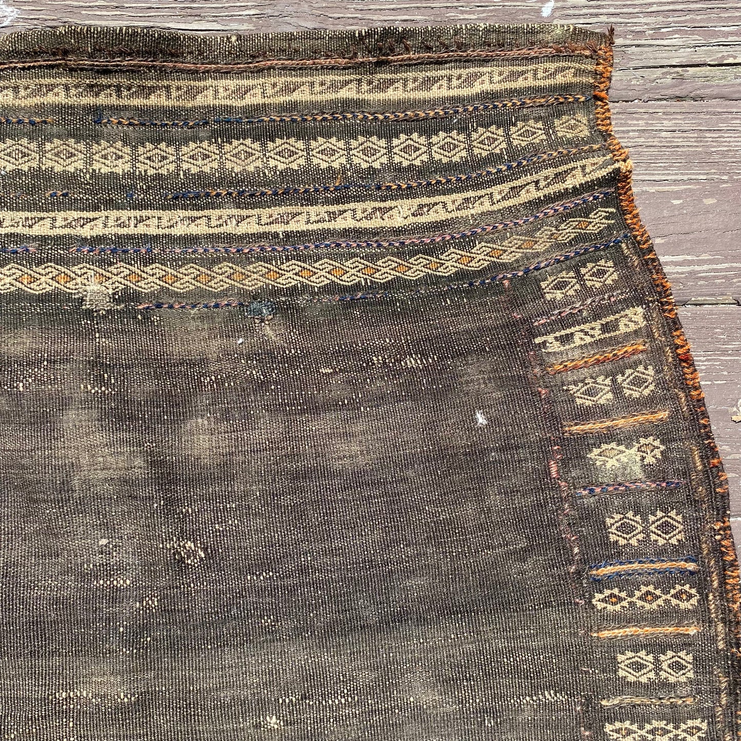 Vintage Flatweave, 3' 4 x 3' 3 Brown