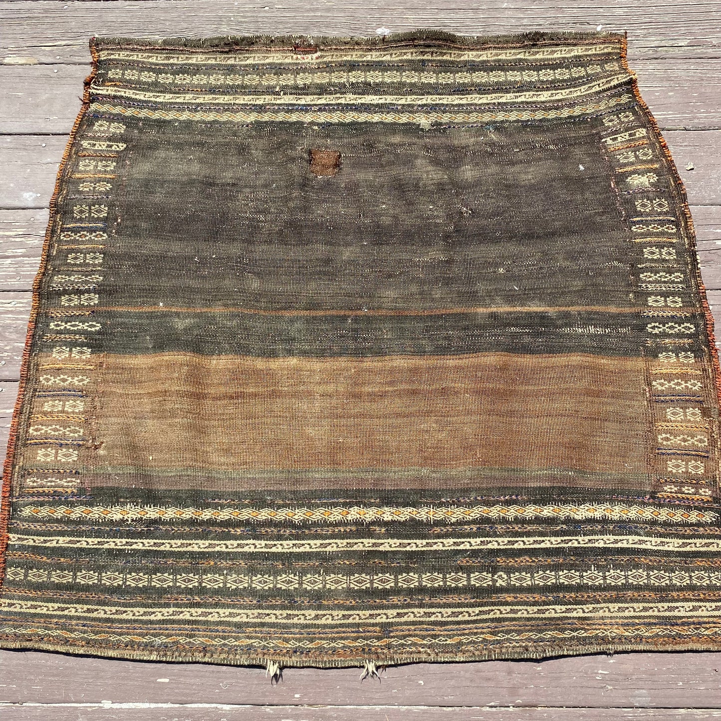 Vintage Flatweave, 3' 4 x 3' 3 Brown