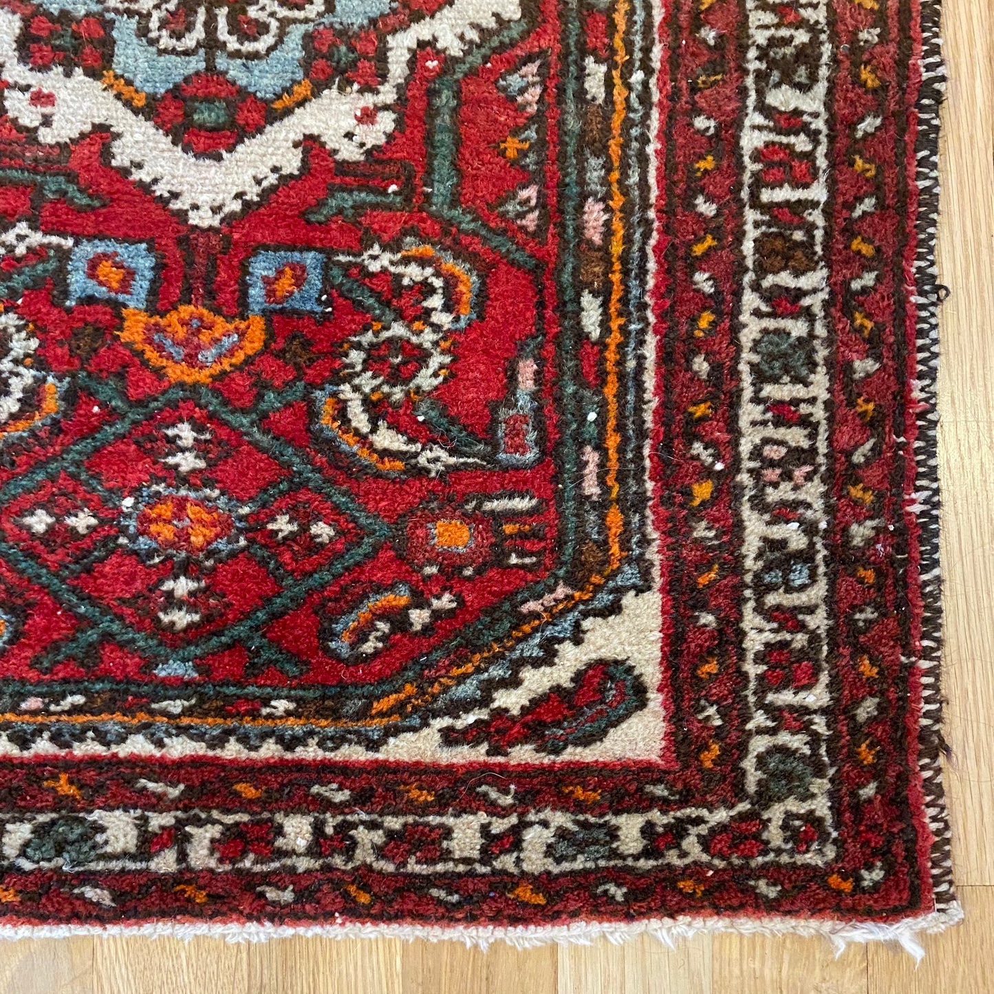 Vintage Rug, 2' x 2' 7 Red