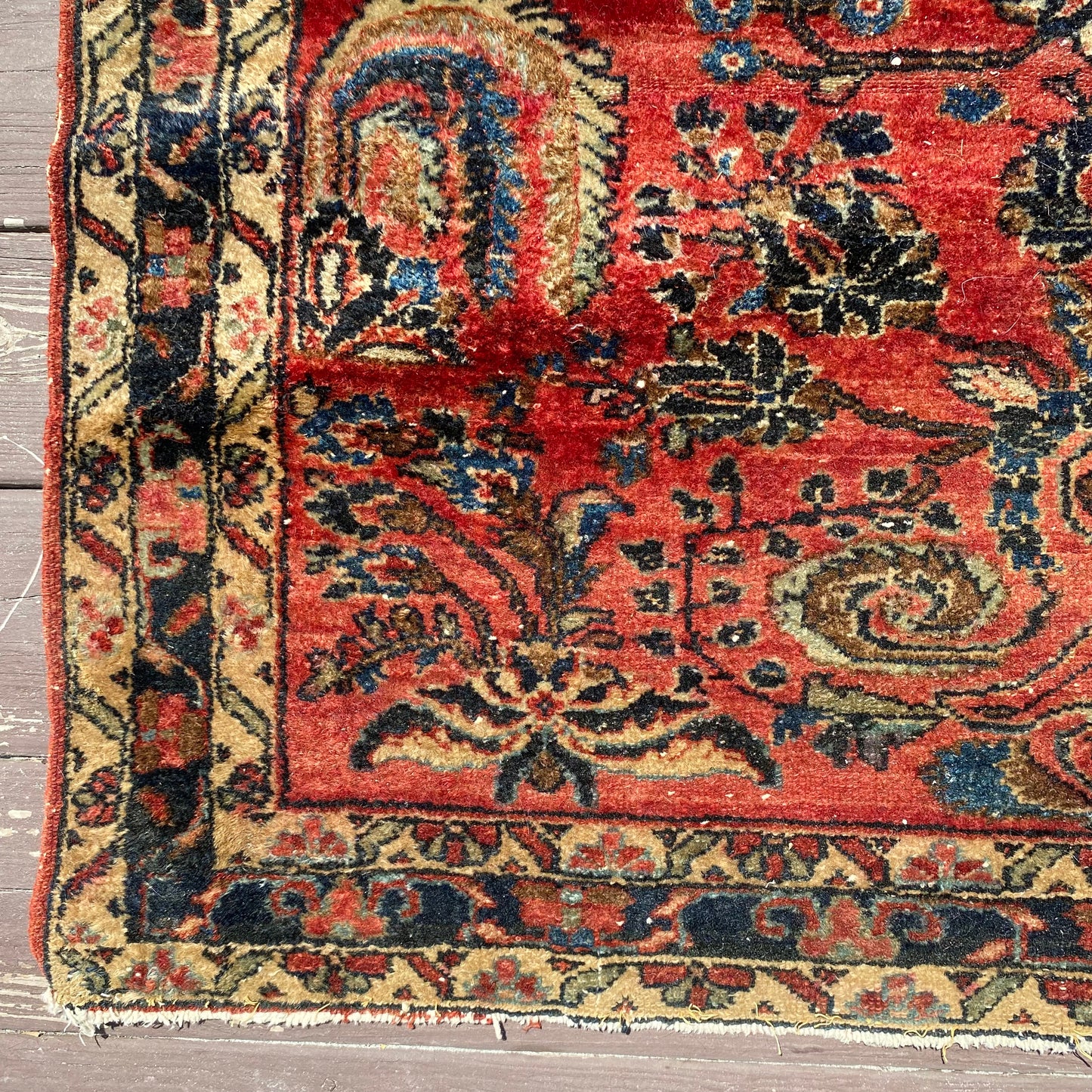 Vintage Rug, 3' 9 x 5' 6 Dark Pink