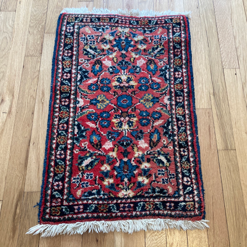 Vintage Rug, 1' 7 x 2' 7 Soft Red