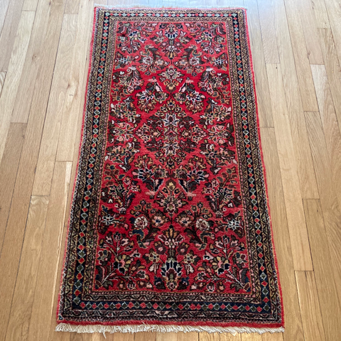 Vintage Rug, 2' 1 x 4' 2 Red