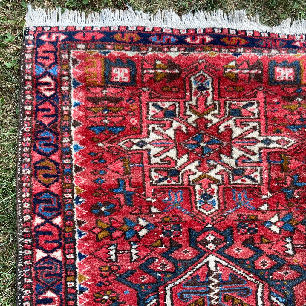 Vintage Small Karaja Persian Rug, 2' x 2'8, Perfect for your